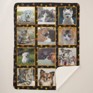 Hunde Katzen Autumn Paw druckt benutzerdefinierte  Sherpadecke
