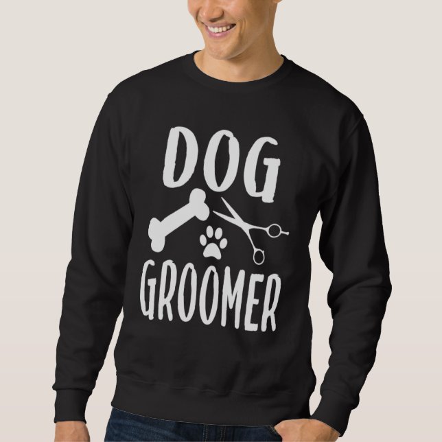 Hunde Katzen Groomer Ergrennen Tiere Job Scheren Sweatshirt (Vorderseite)