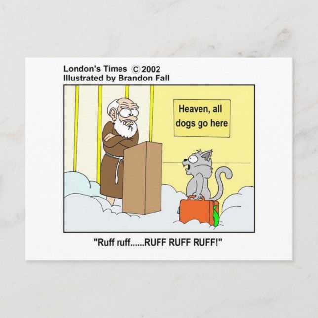 Hunde Katzen & Himmlische Cartoon Geschenke & T-Sh Postkarte (Vorderseite)
