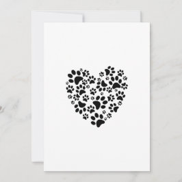 Hunde Katzen Pfotenabdrücke Herz Valentinstag Lieb Feiertagskarte
