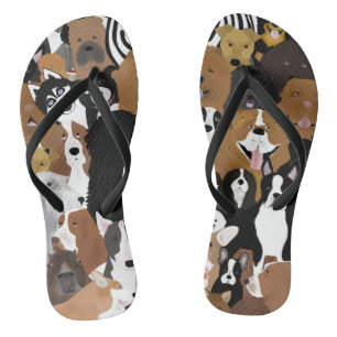 Hunde, Katzen und Hühnerkippen Flip Flops