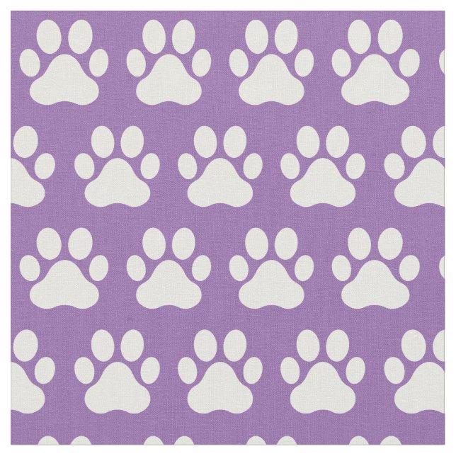 Hunde Katzenpflaster Lila Weiß Stoff (Nahaufnahme)