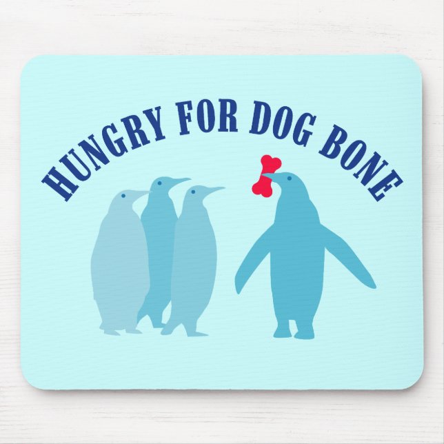 Hunde-Knochen-Liebhaber für Pinguine Mousepad (Vorne)