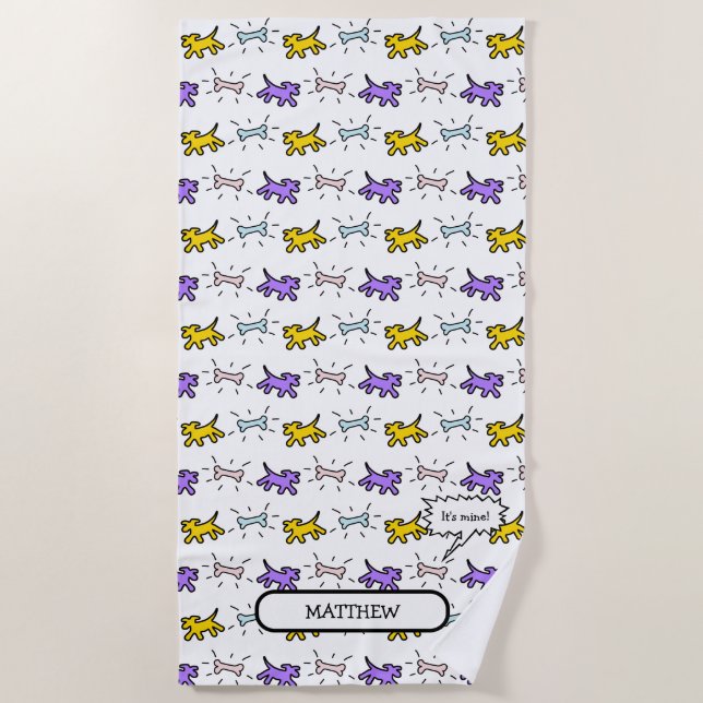 Hunde Knochen PY Graffiti Style Name Handtuch (Vorderseite)