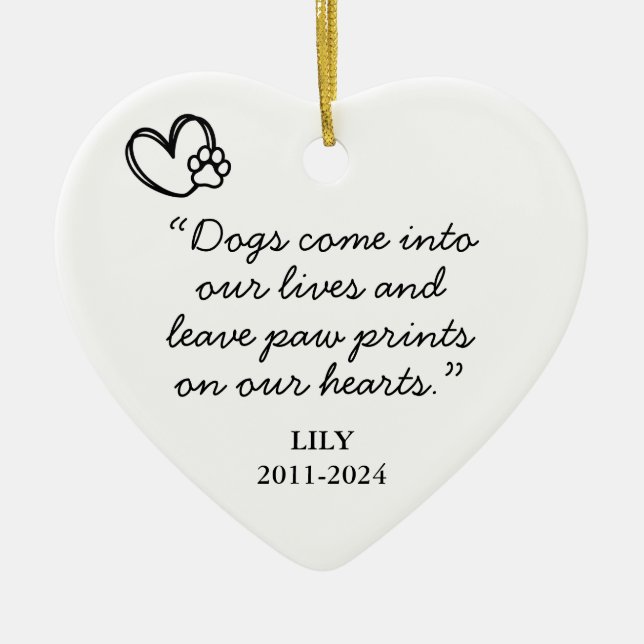 Hunde kommen in unser Live-Quote-Memorial Keramik Ornament (Vorne)