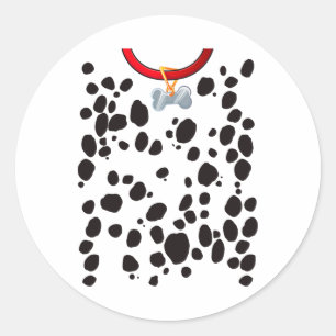 Hunde Kostüme Dalmations Spots Puppy Print Hallowe Runder Aufkleber