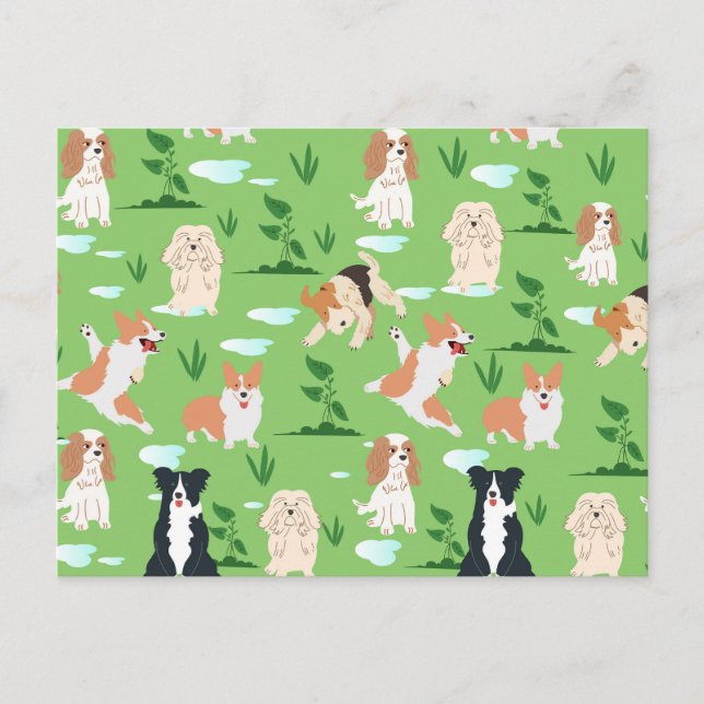 Hunde Kritzeleien Postkarte (Vorderseite)