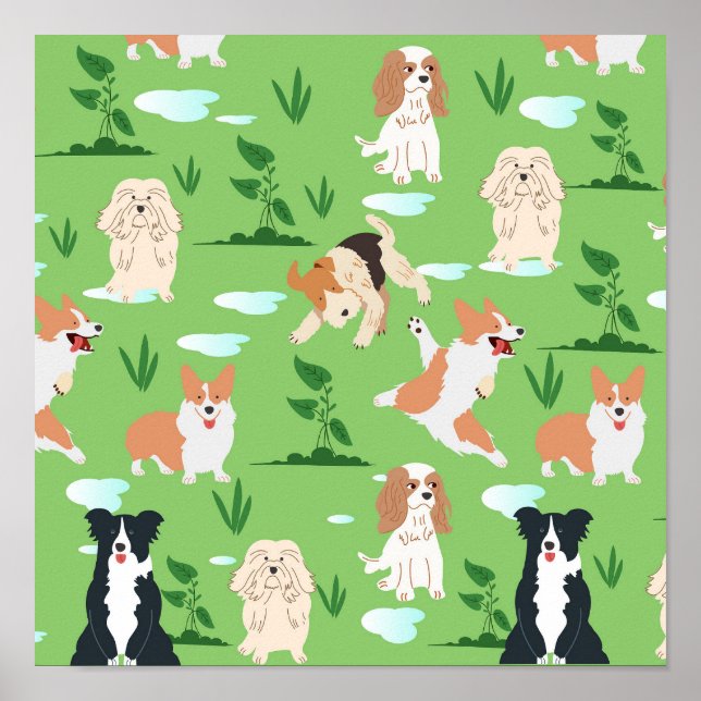 Hunde kritzeln poster (Vorne)