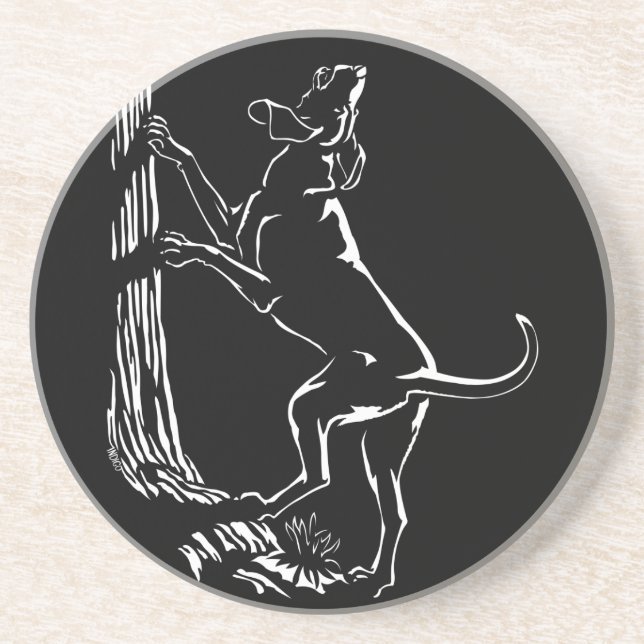 Hunde Kunst trinken Küste jagen Hunde Untersetzer (Vorne)