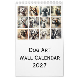 Hunde-Kunst-Wandkalender 2027, Künstlerische Hunde Kalender