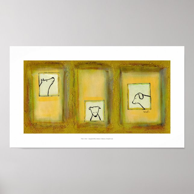 Hunde Kunstspass Zeitgenössische Künstlerin Origin Poster (Vorne)