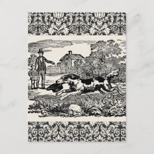 Hunde laufen antike Haustierkunst viktorianische A Postkarte