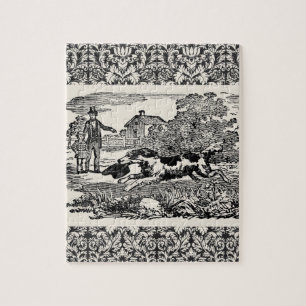 Hunde laufen antike Haustierkunst viktorianische A Puzzle