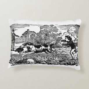 Hunde laufen antike Haustierkunst viktorianische A Zierkissen