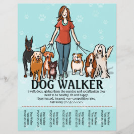 Hunde laufen. Hunde Walker. Tearsheet Flyer