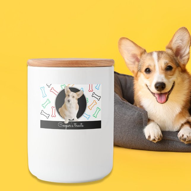 Hunde Leckerei illustrierte niedliche Knochen mit  Lebensmitteletikett (Von Creator hochgeladen)