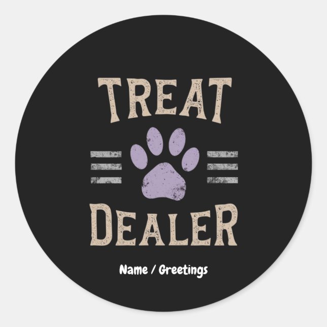 Hunde Leckereien Händler Funny Spaß Design Perfekt Runder Aufkleber (Vorderseite)