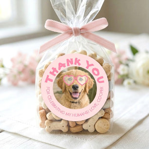 Hunde-Leckerli-Partygeschenke Hunde-Foto Danke Runder Aufkleber
