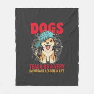 Hunde lehren uns eine sehr wichtige Lektion Vintag Fleecedecke
