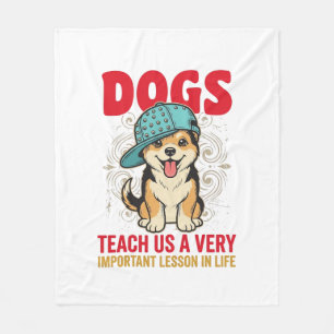 Hunde lehren uns eine sehr wichtige Lektion Vintag Fleecedecke
