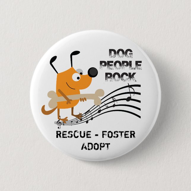 Hunde-Leute Rocken Knopf Button (Vorderseite)