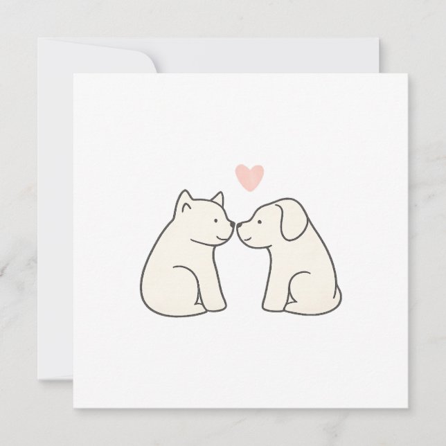 Hunde-Liebe-Flat-Card (Vorderseite)