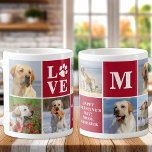 Hunde LIEBE Foto Collage Custom 7 Valentinstag Kaffeetasse<br><div class="desc">Mit unserer modernen und stilvollen Liebe Paw Print Tasse, dem perfekten Valentinstag Geschenk für jeden Hundefreund! Diese schicke Tasse besticht durch eine moderne, kundenspezifische Collage aus dem Foto und die personalisierte Valentinstag-Nachricht, mit der Sie Ihre Liebe für Ihren Furry-Freund zeigen können. Als Hundemutter oder Papa gibt es nichts Besseres, als...</div>