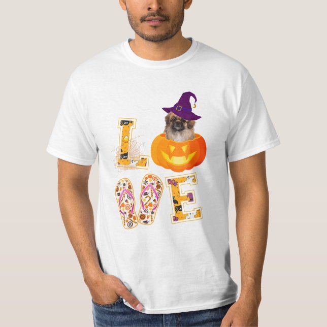 Hunde Liebe Halloween T Shirt (Vorderseite)