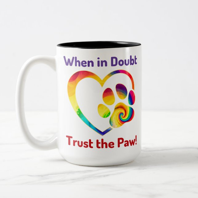 Hunde Liebe Herz drucken farbenfroh Hund Lover Zweifarbige Tasse (Links)
