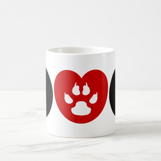Hunde Liebe Herz Kaffeetasse (Mittel)