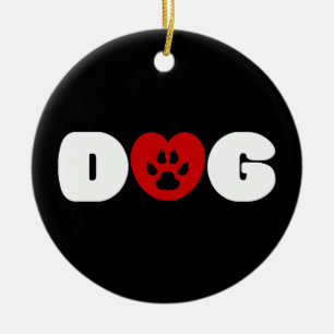 Hunde Liebe Herz Keramik Ornament