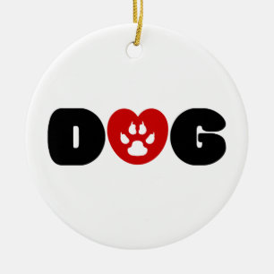 Hunde Liebe Herz Keramik Ornament