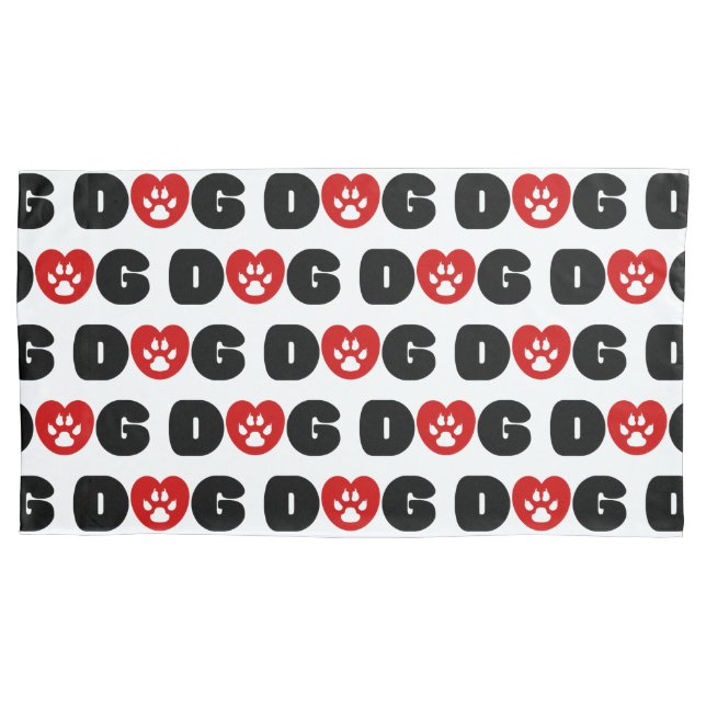 Hunde Liebe Herz Kissenbezug (Vorderseite-Links)