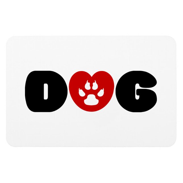 Hunde Liebe Herz Magnet (Horizontal)