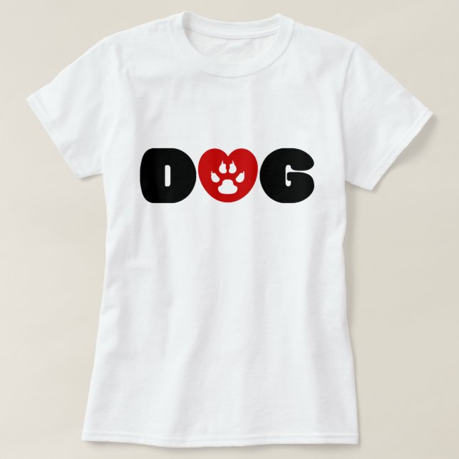 Hunde Liebe Herz T-Shirt (Design vorne)