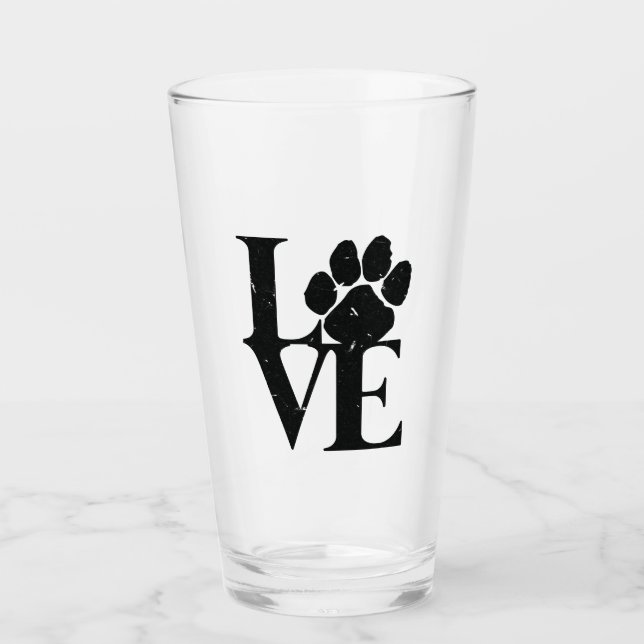 Hunde Liebe Hunde Glas (Vorderseite)