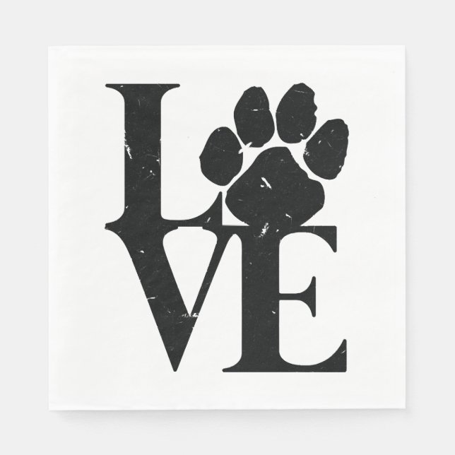 Hunde Liebe Hunde Serviette (Vorderseite)