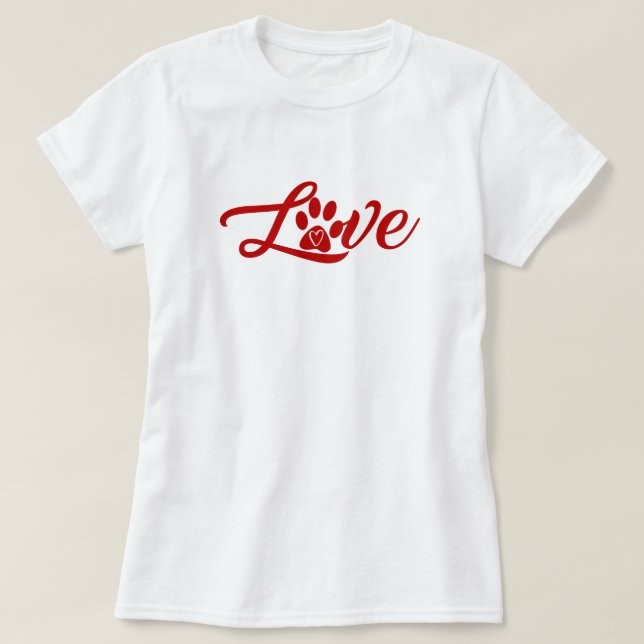 Hunde Liebe Paw T - Shirt (Design vorne)