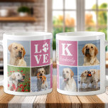 Hunde LIEBE Personalisiert 7 Foto Collage Paw Prin Kaffeetasse<br><div class="desc">Mit unserer modernen und stilvollen Liebe Paw Print Tasse, das ideale Geschenk für jeden Hundefreund! Diese schicke Tasse besticht durch eine moderne, kundenspezifische Collage aus dem Foto und die personalisierte Botschaft, Ihre Liebe für Ihren Furry-Freund zu zeigen. Als Hundemutter oder Papa gibt es nichts Besseres, als morgens mit dem Welpen...</div>