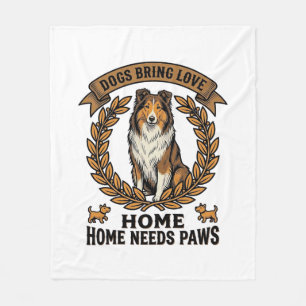 Hunde-Liebe-Shirt Vintage-Gravur Lorbeer-Design_1 Fleecedecke