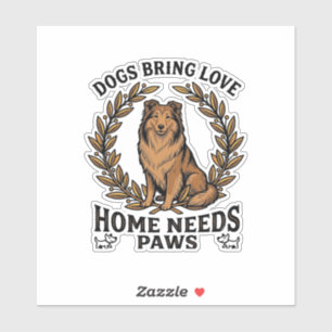 Hunde-Liebe-Shirt Vintage-Gravur Lorbeer-Design (2 Aufkleber