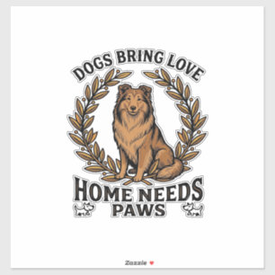 Hunde-Liebe-Shirt Vintage-Gravur Lorbeer-Design (2 Aufkleber