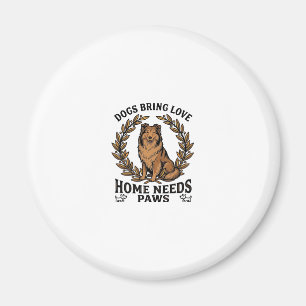 Hunde-Liebe-Shirt Vintage-Gravur Lorbeer-Design (2 Magnet