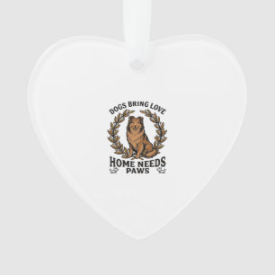 Hunde-Liebe-Shirt Vintage-Gravur Lorbeer-Design (2 Ornament