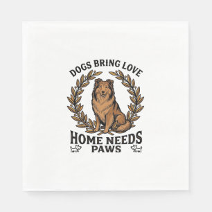 Hunde-Liebe-Shirt Vintage-Gravur Lorbeer-Design (2 Serviette