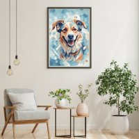 Hunde lieben Wand Art/ Blauer Ton [1/3]