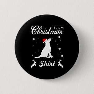 Hunde lieben Weihnachtshunde Button