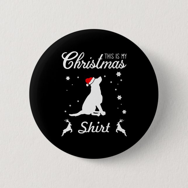 Hunde lieben Weihnachtshunde Button (Vorderseite)