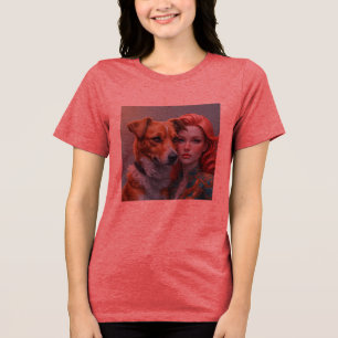 Hunde Liebhaber Benutzerdefiniertes Bild Bedruckte Tri-Blend Shirt