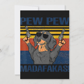 Hunde Liebhaber | Dachshund Pew Pew Vintage Dankeskarte